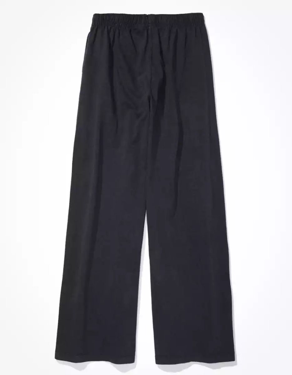 Pantalon Jogging American Eagle AE Sun Set Super High-Waisted Baggy Larges-Leg Knit Pant Noir Femme | ZVT-07033200